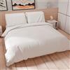 PETTI Artigiani Italiani - Set Copripiumino Matrimoniale 250x200 cm (2 Federe 50x80 cm Incluse), Parure Copripiumino Morbida Microfibra Tinta Unita Bianco