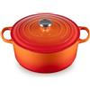 LE CREUSET CASSERUOLA ROTONDA, GHISA EVOLUTION ARANCIONE FLAME (FIAMMA), XL - d 28 cm x 6.7 lt