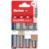 fischer DuoHM 572916 Tasselli a cavità 6 x 55 S TX con vite a testa piatta metrica e azionamento TX per il fissaggio di staffe TV, luci, mensole a parete, ecc. in materiali da costruzione per pannelli