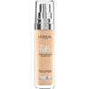 L'Oreal Paris Fondotinta liquido L'Oreal Paris True Match, cura della pelle infuso con acido ialuronico, SPF 17, disponibile in 40 tonalità, sottotono caldo 3D/3W, 30 ml