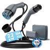 bokman Cavo Ricarica Auto Elettrica Tipo 2, 22 KW / 5 Metri / 32A / 3 Fase/modalità 3, Cavo Tipo 2 con Borsa per Il Trasporto Applicabile a 500e/Model Y/3/Primavera/ID.3/ID.4/e-208