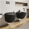 Parama Sanitari sospesi in ceramica nero opaco rimless sedile con chiusura rallentata | Parigi
