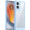 BOKYAS Cover per Motorola Edge 50 Fusion - Custodia in Silicone Cristallino, Custodia Anti Ingiallimento con Antiurto, Anti-Graffio e Retro Rigida in PC, Blu