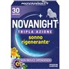 Novanight Tripla Azione Melatonina per Dormire, 30 Compresse | Integratori per Disturbi del Sonno, Senza Glutine, Con Melatonina, Escolzia, Passiflora, Melissa, Non Induce Dipendenza