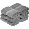 Superior - Set di Asciugamani per Il Viso in Cotone Egiziano 900 Grammi, 6 Pezzi, Antracite