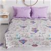 PETTI Artigiani Italiani - Copriletto Singolo Bambino e Bambina Primavera Estate 165 x 260 Un Posto, Coperta Leggera Una Piazza Fantasia Gattino Unicorno, 100% Made in Italy
