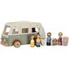 Camper vintage in legno con personaggi Little Dutch