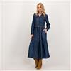 Oltre Abito lungo chemisier a maniche lunghe in Lyocell effetto denim