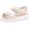 Vitaform Sandali in pelle con fasce in velcro e zeppa 4,5cm