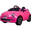Aziamor Fiat 500 Auto Elettrica 12V Con Telcomando Parentale Colore Rosa