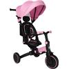 Aziamor Evolution Triciclo 4 in 1 con Manico Direzionale per Bambini Rosa