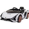 Aziamor Lamborghini Sian Macchina Elettrica 12V Monoposto con Telecomando Bianco