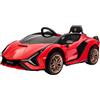 Aziamor Lamborghini Sian Macchina Elettrica 12V Monoposto con Telecomando Rosso