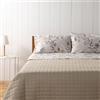 Bassetti Zucchi, Completo Letto Matrimoniale, Collezione Brianna, 100% Cotone, Beige con Motivo Floreale