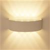 MAKA change your life quality MAKA Applique da Esterno Interno Led da Parete 24W Lampade da Muro Plafoniera Moderna Luci Up Down 2400 Lumen Ip65 Impermeabile Fascio Luce Durata Illuminazione 40 mila ore (Bianco, 3000K)