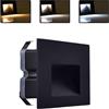 Partenopea Faretto segnapassi da esterno lampada da muro IP65 LED 5W incasso scatola cassetta 503 scale giardino viale gradini CCT 3 Tonalità selezionabilI luce fredda calda Naturale (Nero)