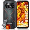 DOOGEE S cyber Rugged Smartphone, 20 GB RAM + 256 GB ROM,10800mAh Batteria Grande, Android 14+Octa Core, 50MP AI Camera+16MP+5MP, 6.58"FHD IPS, Fingerprint ID+Face Unlock/NFC/OTC/GPS, Nero Rosso