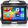 CAMECHO Android 13 Autoradio con Navi GPS per Kia Sportage 3 III SL 2010-2016,Schermo da 9 Pollici con Carplay Wireless Android Auto,Autoradio con Bluetooth RDS HiFi WiFi+Telecamera Posteriore