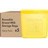 Medela Sacche per Latte Materno Riutilizzabili con Ampia Apertura e Design Monopezzo a Doppia Chiusura Ermetica, Conservabili in Frigo e Freezer, 220 ml, per 500 Utilizzi