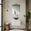 DEGHI Mobile bagno sospeso 60 cm bianco opaco cannettato con top e specchio - Konai