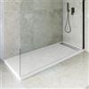 DEGHI Piatto doccia 170x70 cm in acrilico effetto pietra bianco con canalina in acciaio - Denb