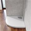 DEGHI Piatto doccia semicircolare 80x80 cm in acrilico bianco con canalina in acciaio - Denb