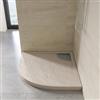 DEGHI Piatto doccia semicircolare 80x80 cm in acrilico effetto pietra sabbia con canalina in acciaio - Denb