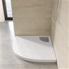 DEGHI Piatto doccia semicircolare 80x80 cm in acrilico effetto pietra bianco con canalina in acciaio - Denb