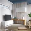 DEGHI Parete attrezzata angolare 180x180 cm bianco e rovere wotan - Kayros