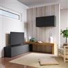 DEGHI Parete attrezzata angolare 180x180 cm antracite e rovere wotan - Kayros