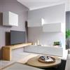 DEGHI Parete attrezzata 200x180 cm bianco e rovere wotan - Kayros