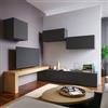 DEGHI Parete attrezzata 200x180 cm antracite e rovere wotan - Kayros