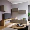 DEGHI Parete attrezzata 200x180 cm tortora e rovere wotan - Kayros