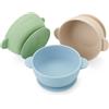 PandaEar Set di 3 Ciotole per Bambini con Ventosa | Ciotola per Alimenti in Silicone per Neonati, Bambini Piccoli e Infanti | Silicone di Grado Alimentare Morbido e Sicuro (Blu/Verde)