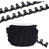 PH PandaHall 20 Yard Asola Nastro Treccia Trim con Passanti per Bottoni 14mm Corsetto Bottone Treccia Cordoncino Nero Elastico Bottone Passante Asola Pizzo per Costume Artigianato Cucito Matrimonio