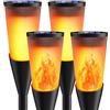 FIFlying Lampade Solari da Giardino, 4 Pezzi 12 LED Fiamma Luci Solari Esterno IP65 Impermeabile, 2 Modalità Solare Torcia Luce con Effetto Fiamma per Giardino, Cortile, Vialetto, Prato, Patio