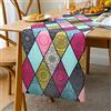 Hanrunsi Runner Tavola Lino Moderno Boemia Mandala Floral Motivi Rettangolare Decorativo per Sala Pranzo Cucina Bohémien Tovaglia 33 x 183 cm Giallo Verde Blu B