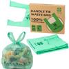 YORJA 6L Compostabile Sacchicon Manici Facili da Annodare 120 pezzi, 100% Biodegradabile Sacchetti Umido Piccoli con Europe EN13432 & ASTM D6400 Certificato