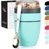 Milu muesli cup to go 400ml I bicchiere di plastica per yogurt per muesli I bicchiere a prova di perdite con cucchiaio per yogurt/porridge (turchese)
