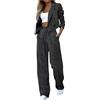 Kobilee Tailleur Gessato Donna Eleganti 2 Pezzi Gilet e Pantaloni Ufficio e Lavoro Completo Donna Estate Blazer Maniche Lunghe Tuta Elastici in Vita Set di Abiti in Tinta Unita