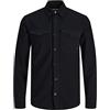 JACK & JONES Overshirt Uomo Cotone Twill, nero, Nero , M