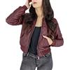 JOPHY & CO. Giacca Bomber Donna Ecopelle con Cerniera e Tasche (cod. 2506) (XL, Bordeaux)