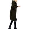 Onsoyours Donna Felpe con Cappuccio Manica Lunga Scollo a V Top Casual Chic Eleganti Tinta Unita Felpa Cardigan Felpe con Zip Autunno Invernali Felpe Armeegrün 46