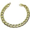 Never Say Never Bracciale da Uomo in Oro Giallo 18 k con barbata Piatta da 9 mm di Larghezza e 21 cm di Lunghezza. Chiusura a moschettone per la Massima Sicurezza. 7.35 g di Oro da 18 carati.