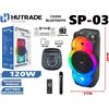 Hutrade Cassa Amplificata Sp-03 120W Karaoke Bluetooth Microfono Wireless Trolley