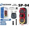 Hutrade Cassa Amplificata Sp-04 120W Karaoke Bluetooth Microfono Wireless Trolley