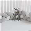 Bibo Treccia paracolpi per culla e lettino grigia/bianca