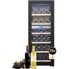 Kalamera Cantina da vino Nuova versione, 73 bottiglie, cantina multi-temperatura, due zone di temperatura 5-10 °C / 10-18 °C, 200 litri, nero, KRC-200BFG