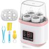 Aicharynic Scaldabiberon per bambini, sterilizzatore 8 in 1, scaldabiberon rapido, scaldabiberon per neonati, scaldabagno e sbrinamento, senza BPA, con display LCD (rosa)