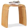 Relaxdays Sgabello da ingresso in bambù elegante pouf di legno design scandinavo sediolina per guardaroba beige